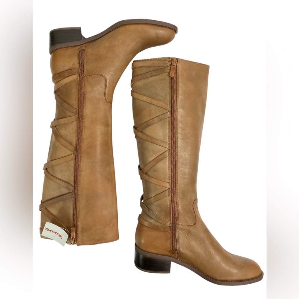 NWOB BCBGeneration "Janiss" Tall Tan Leather Riding Boot Size 6.5 / 36.5 - Picture 7 of 14
